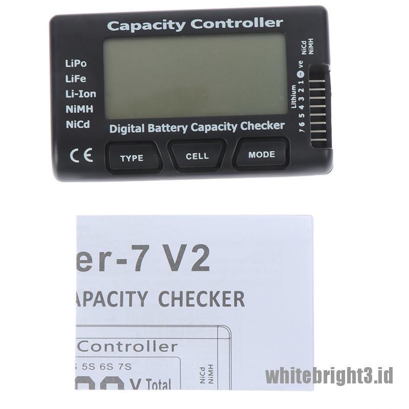 &lt; White3 &gt; 1Pc controller Kapasitas Baterai Digital Untuk NiMH Nicd LiPo LiFe