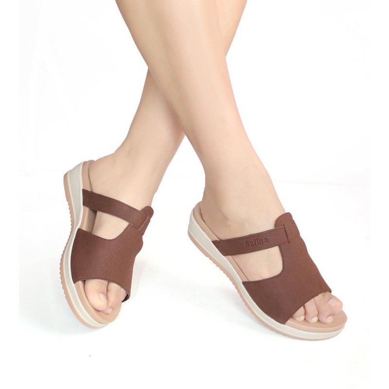 SANDAL SENDAL WEDGES WANITA CASUAL SELOP SENDAL SLOP WANITA TERLARIS L06