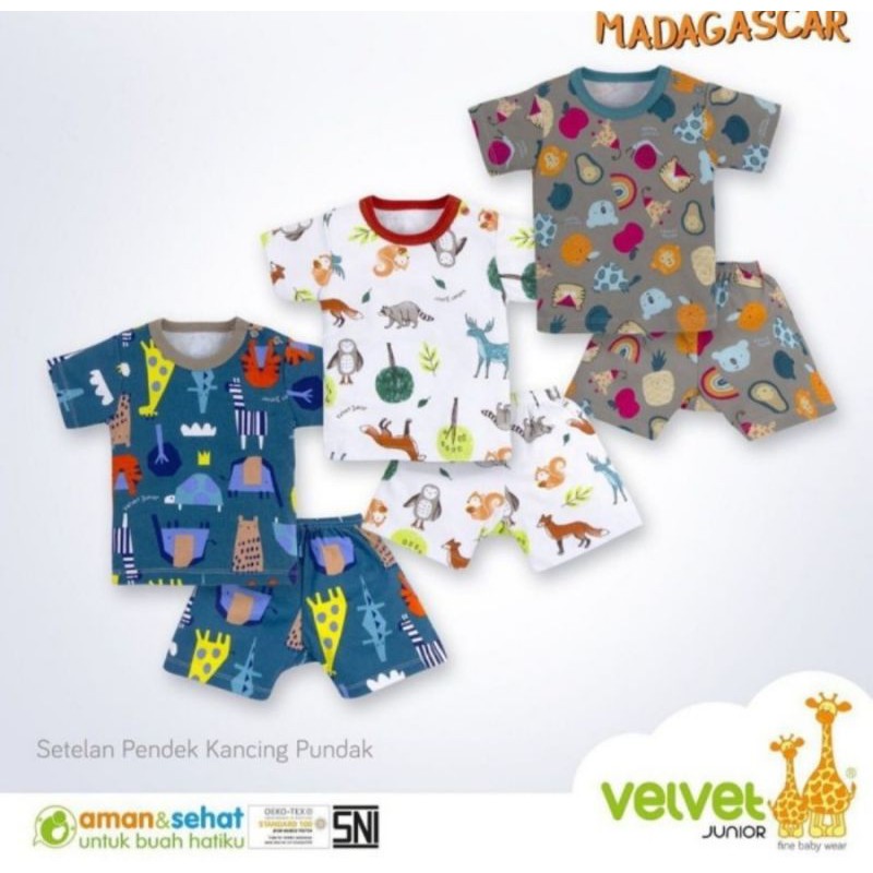 Setelan Velvet junior pendek