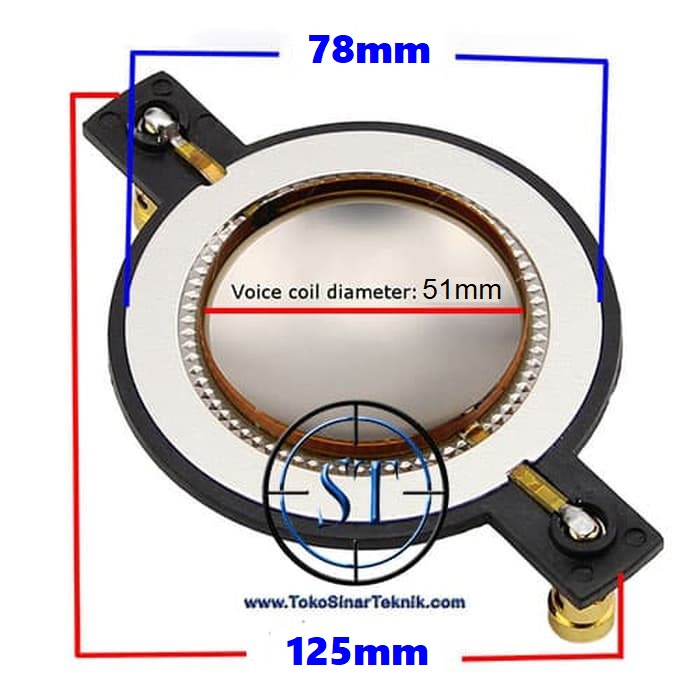 Spul Tweeter 51mm Titanium Binding Post Gold Plated Voice Coil Speaker 5.1cm