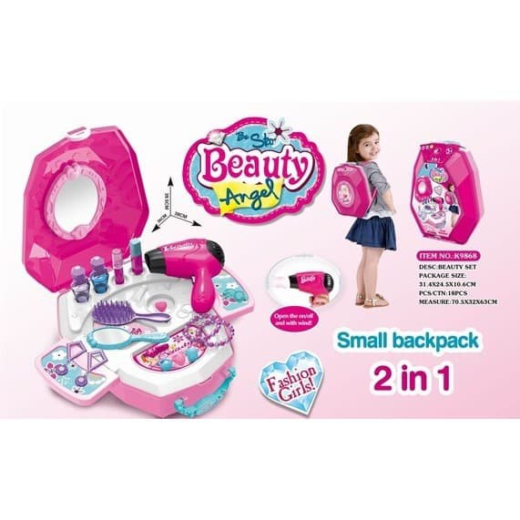 Mainan anak Make Up Beauty Angel/Mainan Make Up Tas Bag Backpack