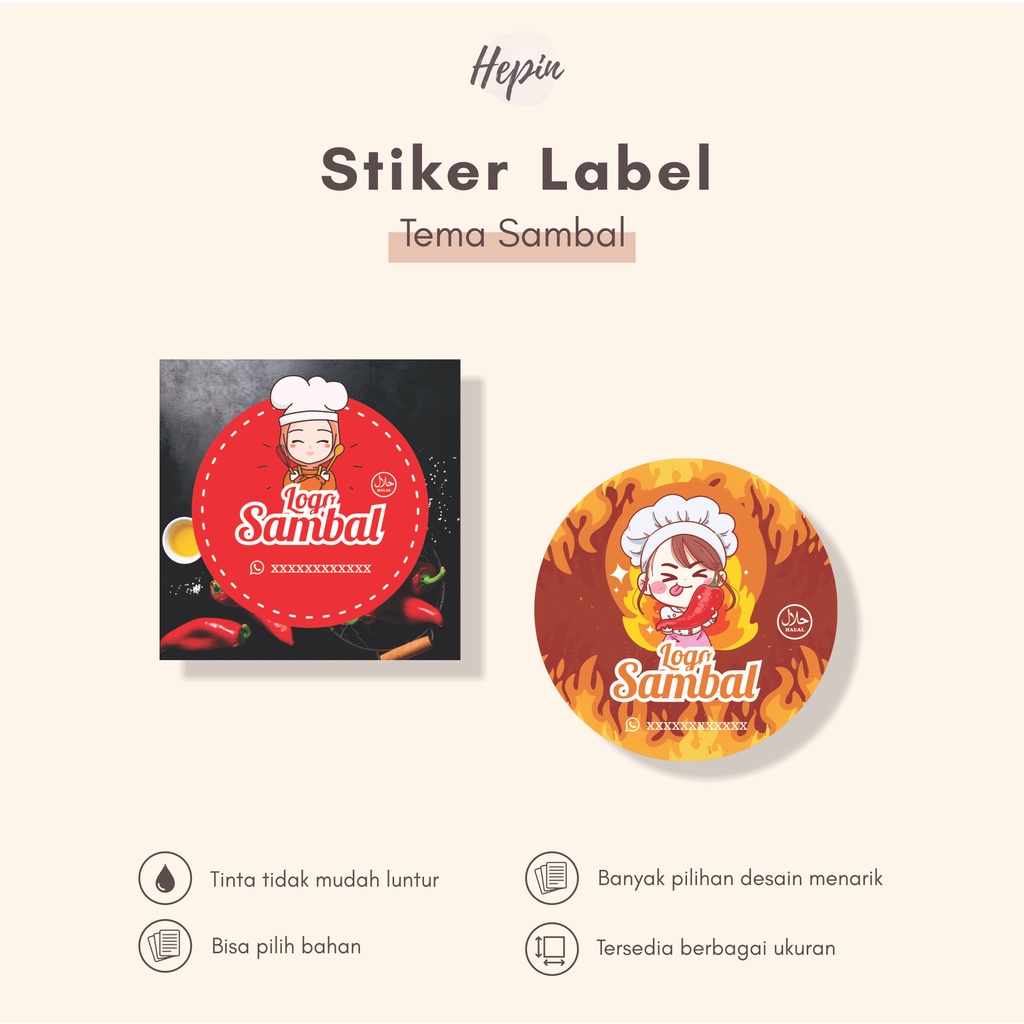 

Cetak Stiker Makanan SAMBAL Pedas - Snack - Cabai Free Desain
