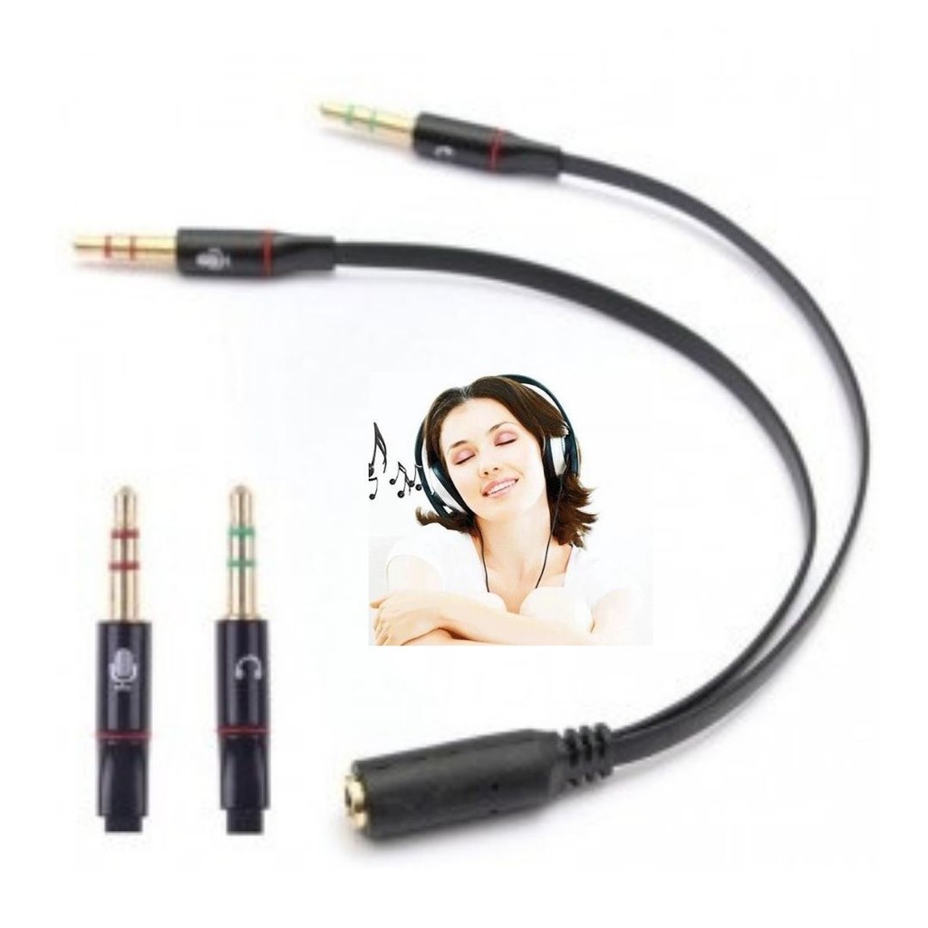 Kabel Spliter Audio Jack 3.5mm Female ke 2 Male Hifi Mic Earphone 111108