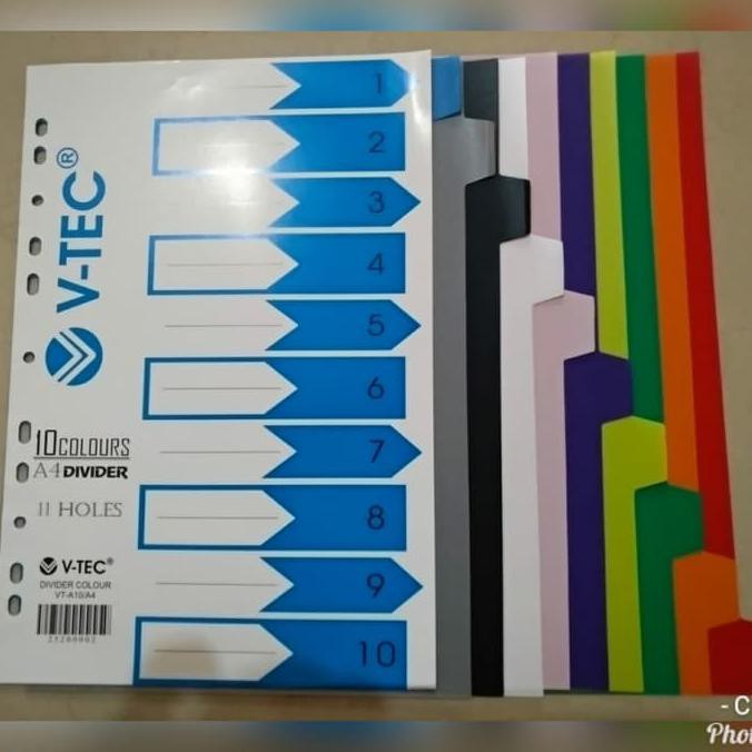 

BEST SELLER Divider/Devider A4 / Pembatas kertas 10's TERJAMIN