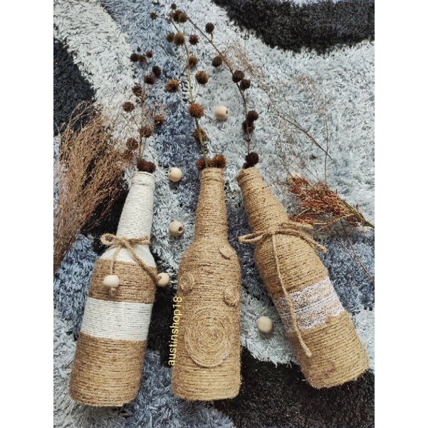 Hiasan Rumah/Tali Rami/hiasan botol