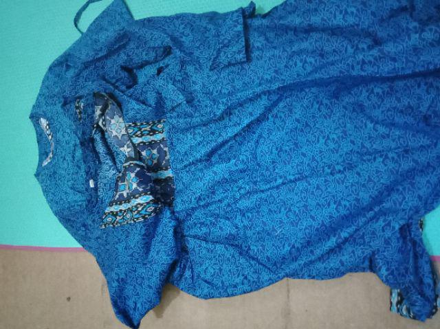 Baju Couple Keluarga Batik Kondangan Motif Mega Mendung Biru By Kangen Batik Pekalongan