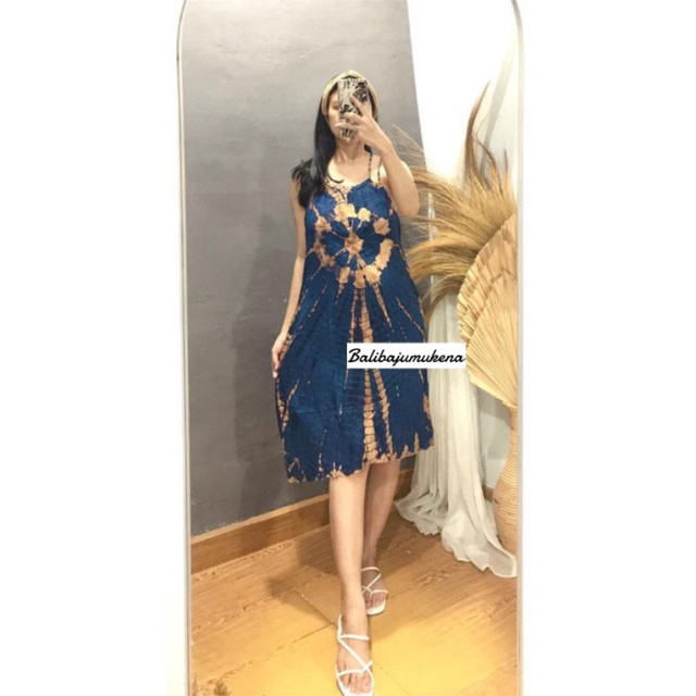 DASTER BALI TALI SUMBU PENDEK BAHAN RAYON JUMBO XXL/SEXY DRESS WANITA MOTIF TIEDYE