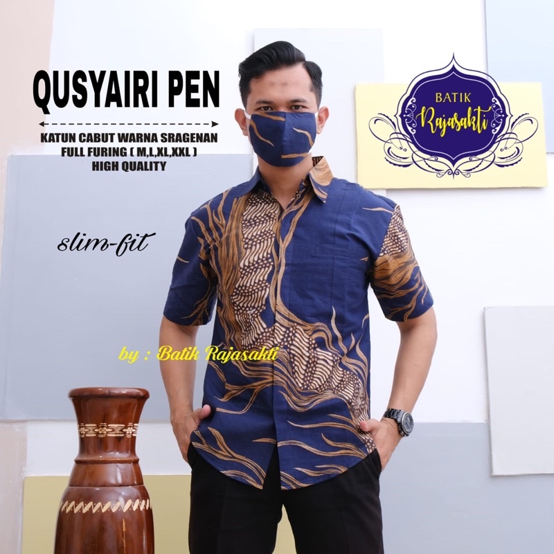 Batik Pria QUSYAIRI Full Furing Bahan Katun Halus High Quality