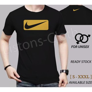 kaos distro nike logo hitam sablon gold baju sport tshirt kaos distro nike logo hitam sablon gold baju sport tshirt