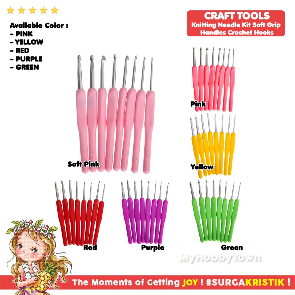 Jarum Rajut Crochet Hakpen Set Isi 8