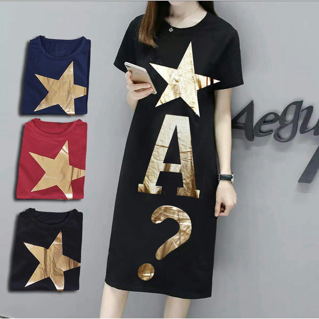 Tunik Dress wanita bintang Oneck star