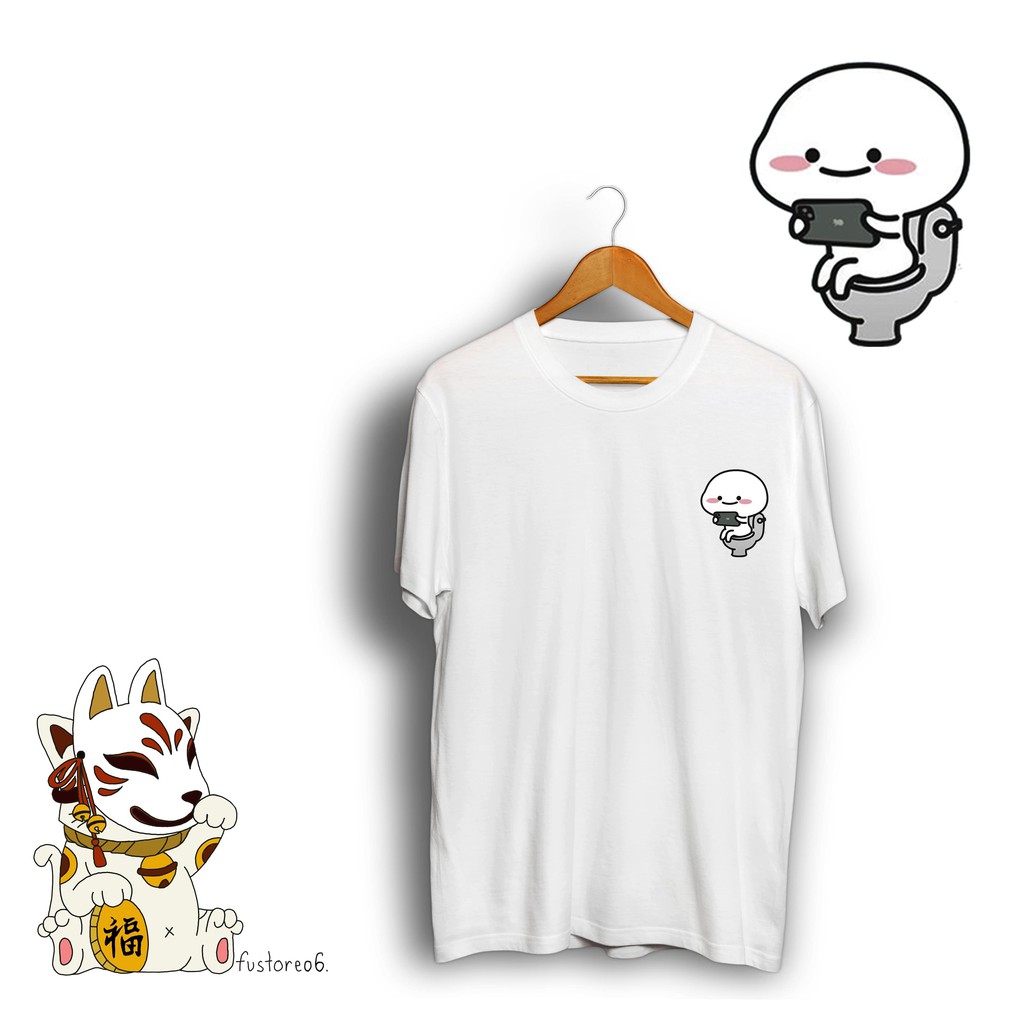 PENTOL 53 ALLSIZE OVERSIZE ANAK Quby Unyu Main Hape Di Kloset Toilet Baju Kaos Premium Cotton Combed