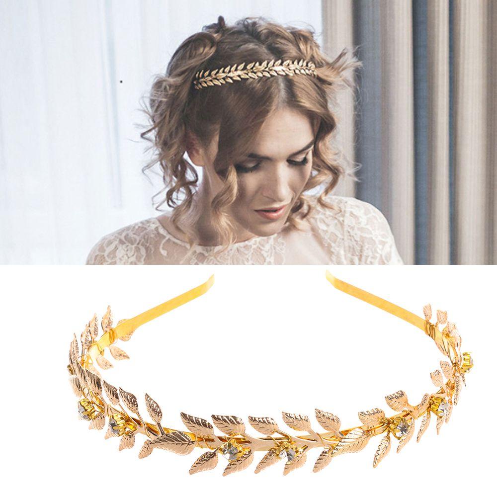 Golden Leaf Tiara Crown Headbands Hair Combs Hair Jewelry