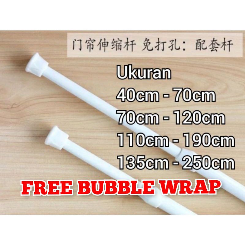 batang besi gorden tirai kamar mandi kolong dapur