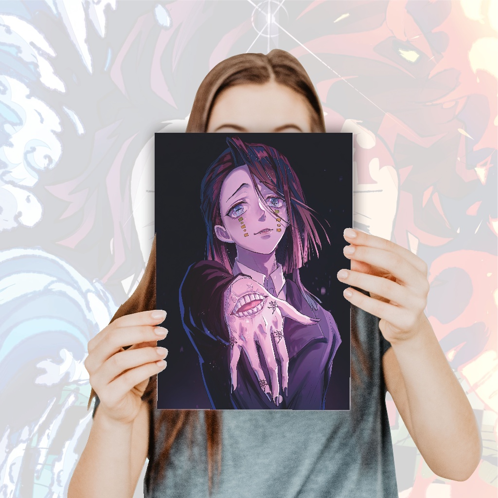 Poster Anime Kimetsu no Yaiba Demon Slayer Nezuko Tanjiro Zenitsu Giyuu Tomioka Inosuke - Size A4+-25 Enmu