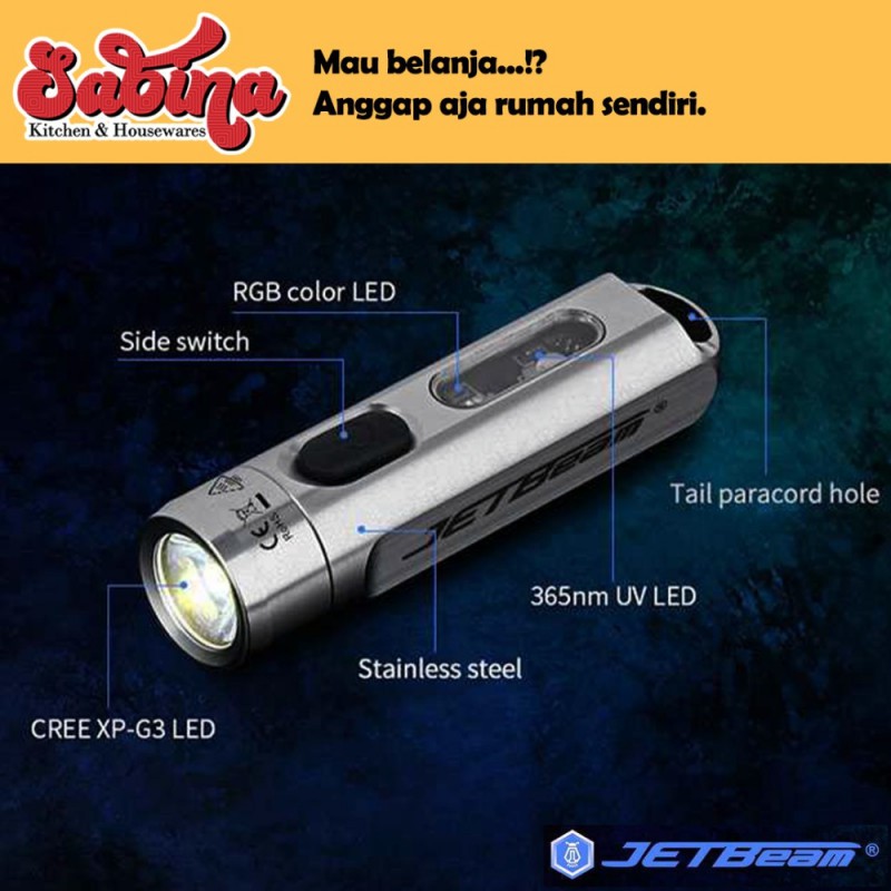 Senter LED Mini Darurat Outdoor USB Rechargeable 120mAh Waterproof