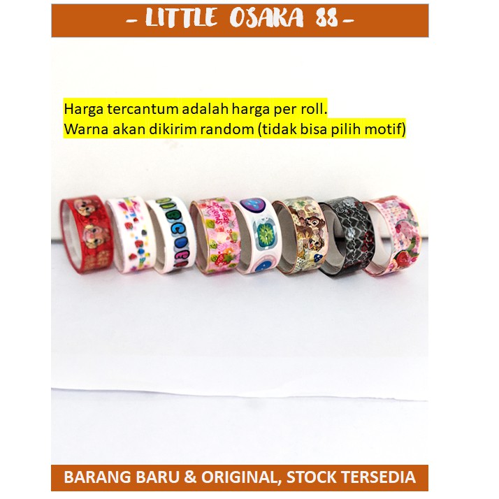 Selotip Solatip Tape Isolasi Karakter Motif Lucu 1,5cm x 2m