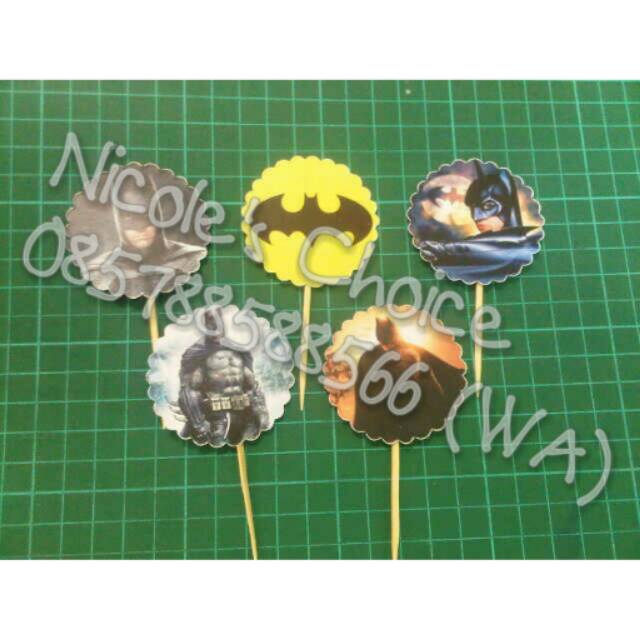 

Cupcake toppers real batman superhero ultah birthday party meriah