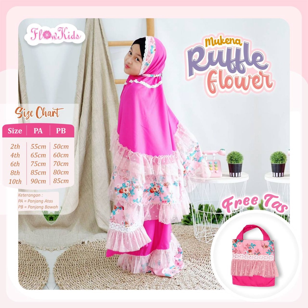 Mukena Ruffle Flower by FlowKids Premium