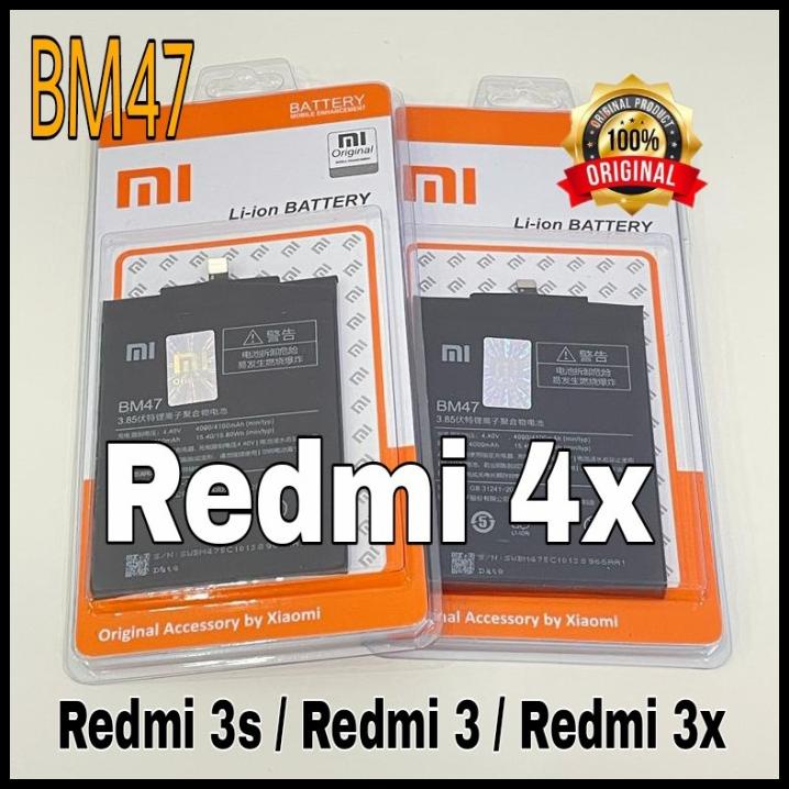 Baterai Xiaomi Redmi 4X Original Bm47 Batterai Redmi 3 Redmi 3S