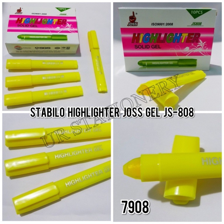 

STABILO HIGHLIGHTER SOLID JOSS GEL JS-808 WARNA KUNING (1X10)