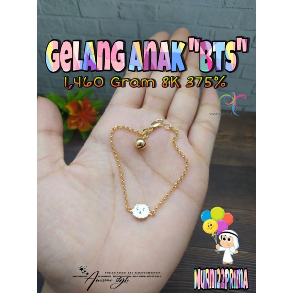 GELANG ANAK "BTS" EMAS ASLI