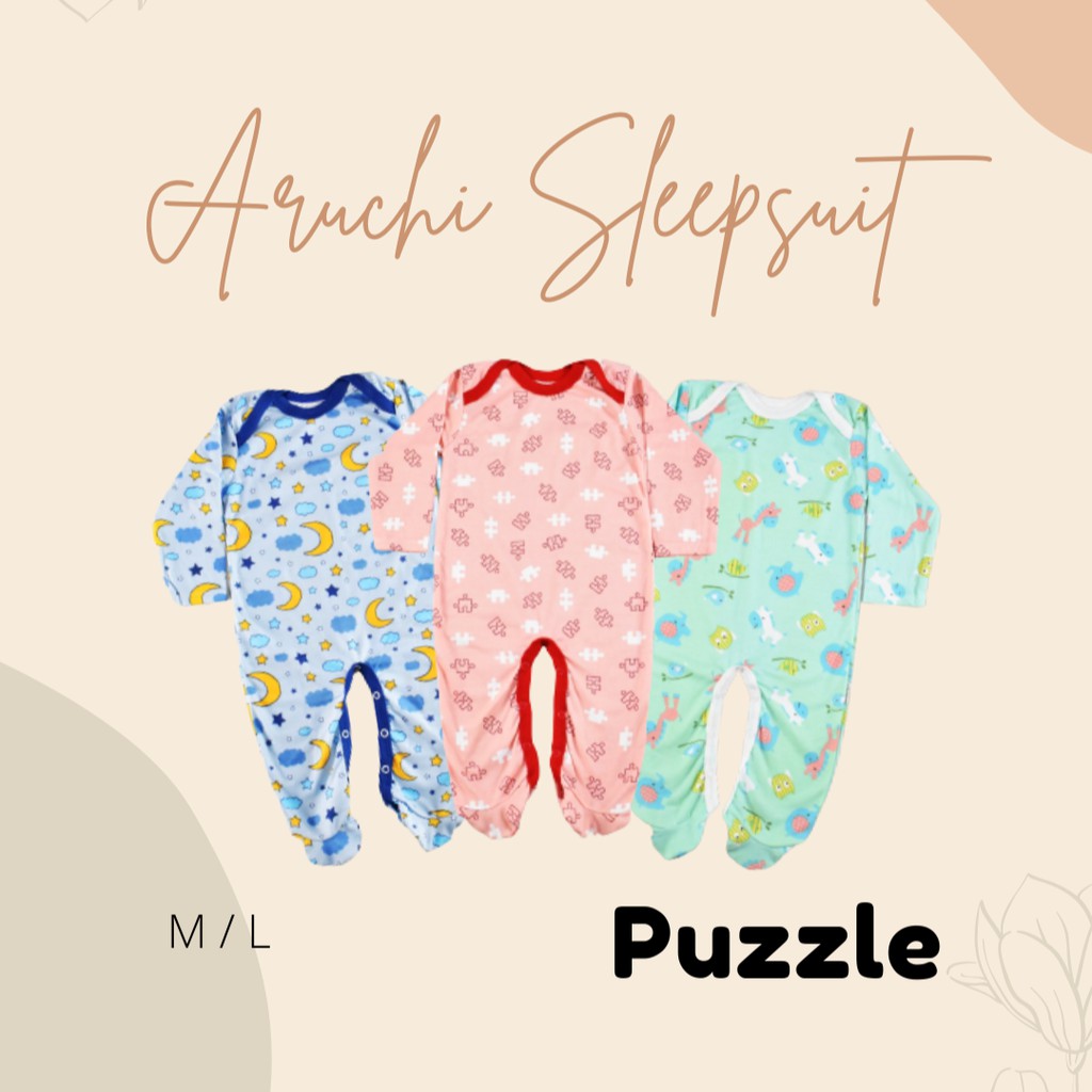 3pcs Sleepsuit BOY Aruchi M L (Sleep Wear Aruchi) SNI Cherrybabykidsshop