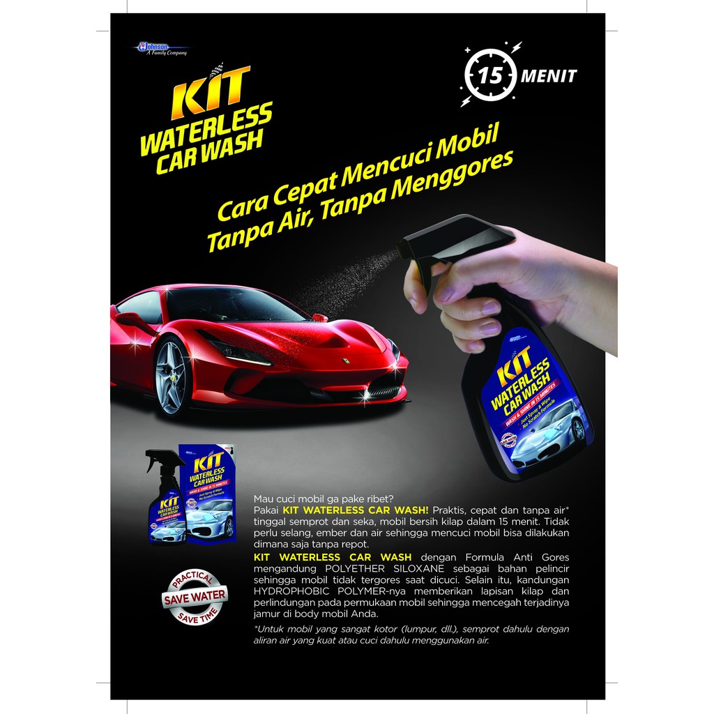 KIT Waterless Car Wash 500 ml Refill / Mencuci Tanpa Air Tanpa Gores Dalam 15 menit / DSM