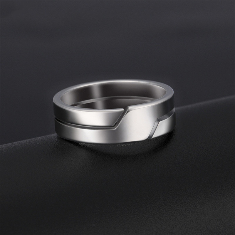 Cincin Jari Minimalis Bahan Stainless Steel Warna Silver Untuk Pasangan