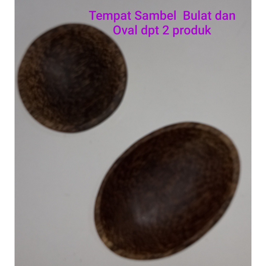 Tempat Sambel Oval dan Bulat Kayu Aren dapat 2 produk