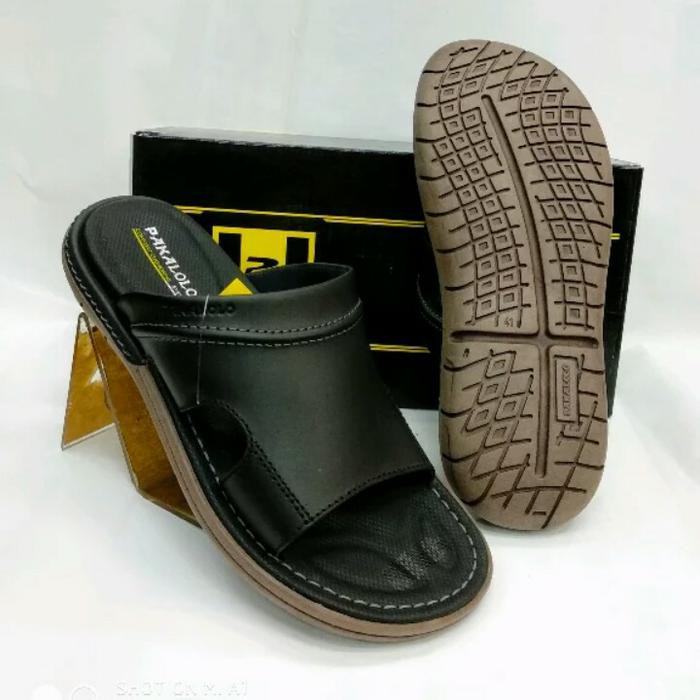 SANDAL KULIT CASUAL PAKALOLO N0945 HITAM - HITAM, 39 FULL ORIGINAL