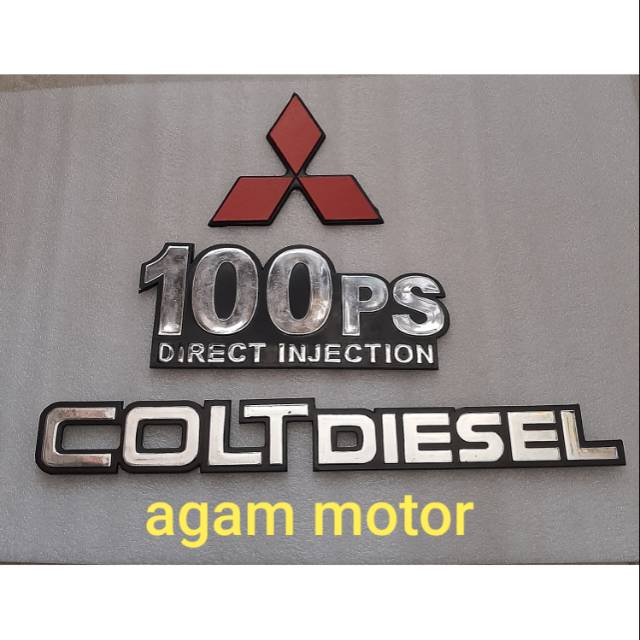 Emblem logo coltdiesel 100 ps direc injection segita berlian SET putih