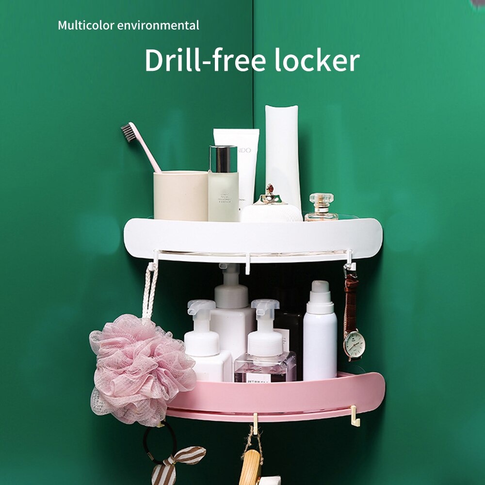 Rak Gantungan Sudut Dinding Kamar Mandi Multifungsi Corner Shelf / Rack Bathroom 2 Layers