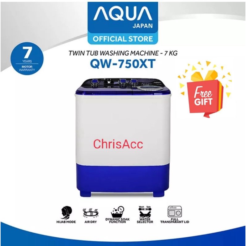 AQUA mesin cuci 2 Tabung 7Kg 750
