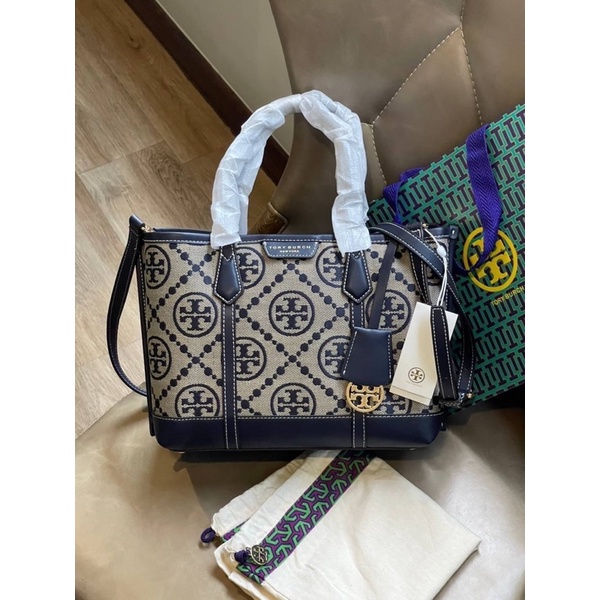 Tory Burch Perry T Monogram Triple-Compartment Tote Bag