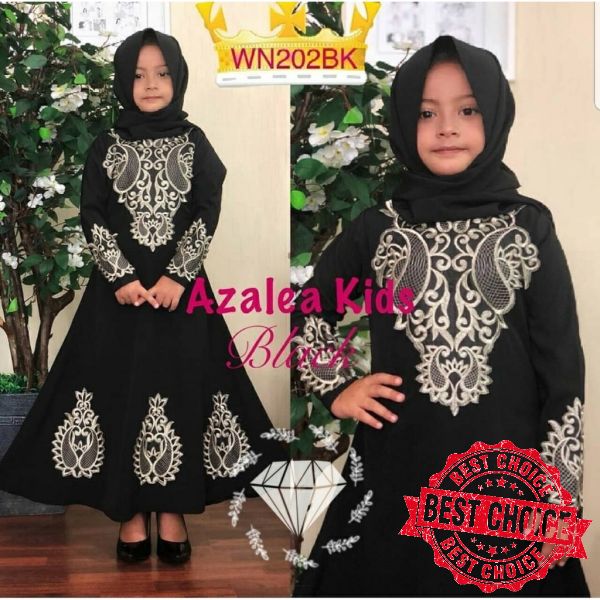 Terbaru Maxi Dress Abaya Zalea Syari Gamis Anak Muslim | Pakaian Muslim Anak Perempuan | Abaya Anak