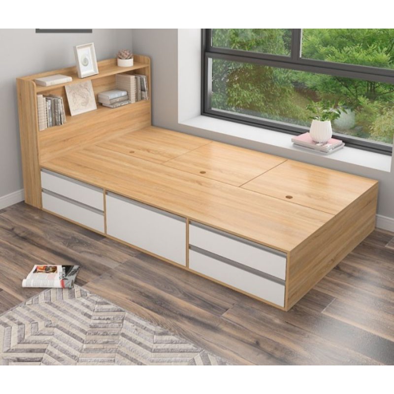 ranjang dipan ranjang kasur kayu laci dan lemari hpl ranjang anak ukuran 90 100 120 140 160 180 200