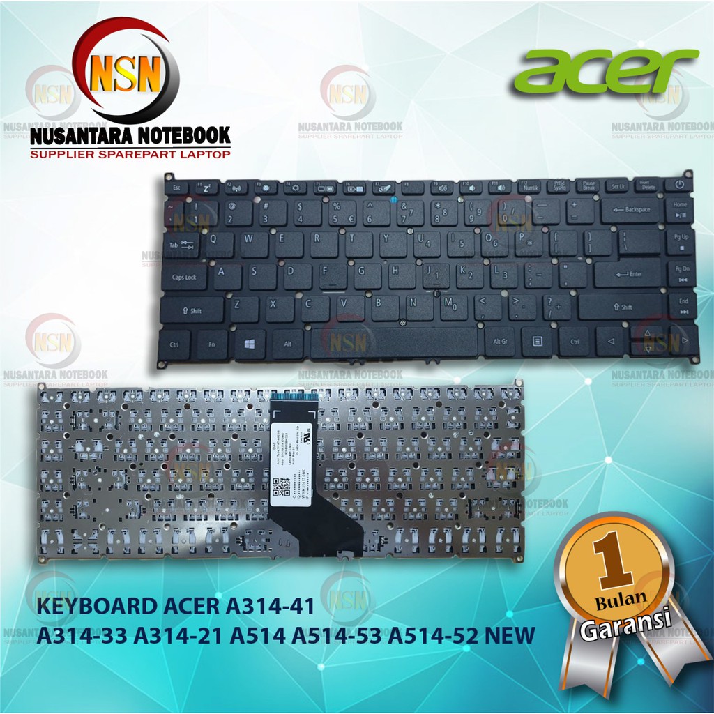 Keyboard Acer Aspire 3 A314-41 A314-33 A314-21 A514-53 A514-52