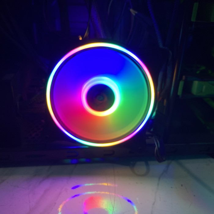 XBT GALAXY RGB Auto Fan Casing 12CM Double RING LED Fan Case XB-117