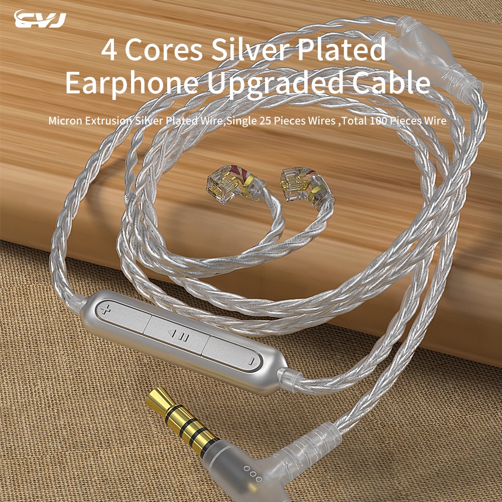 Cvj V7 Kabel Konektor Earphone 4 Core 2pin Qdc Untuk Cvj Angel Wings Csk Nra Kz Trn Ta1 Cs2 Ca2