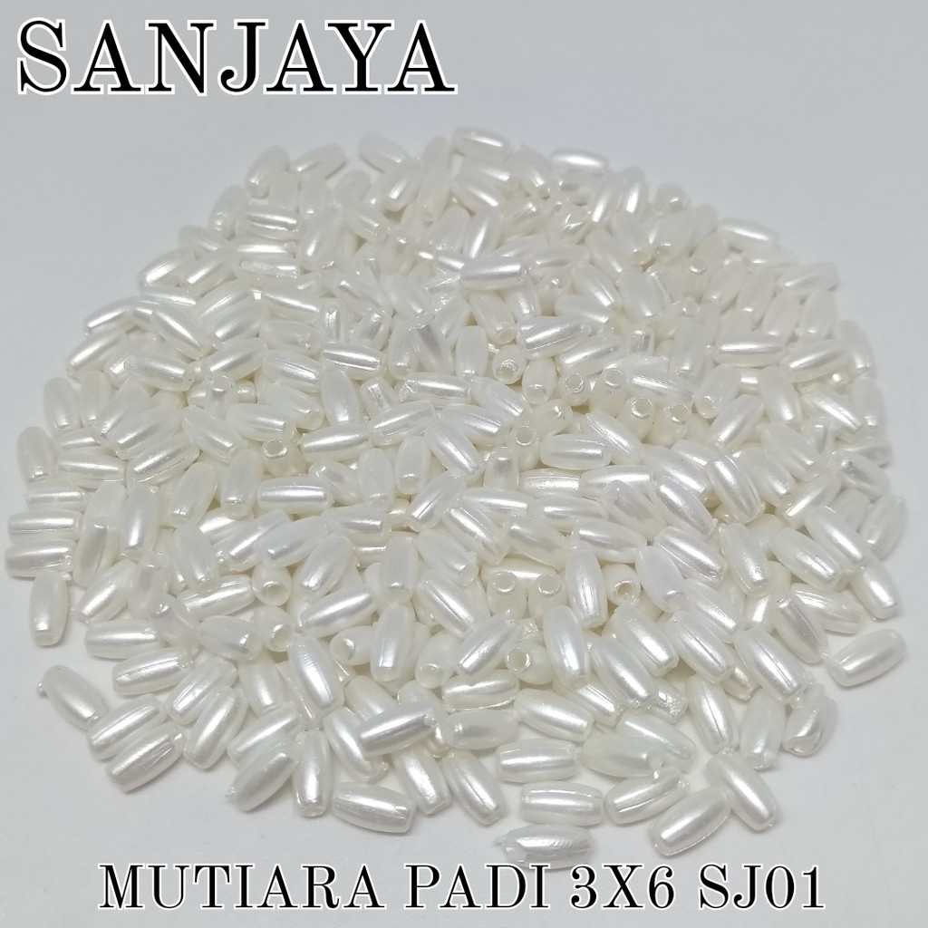 MANIK PADI / MOTE PADI / MANIK PEARL PADI / MUTIARA PADI POLOS / MUTIARA PEARL PADI 3X6 SJ101