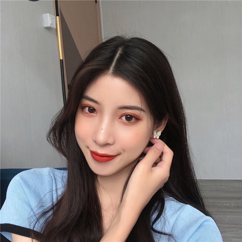 Anting Tusuk Silver S925 Desain Kupu-Kupu Kecil Gaya Korea Untuk Wanita