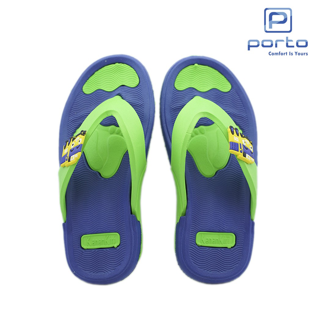 gos PORTO KANAN-KIRI B35 Sandal Jepit Anak Laki-laki Perempuan Karet Karakter Kanan Kiri Nyaman Empuk Lucu Original Terbaru