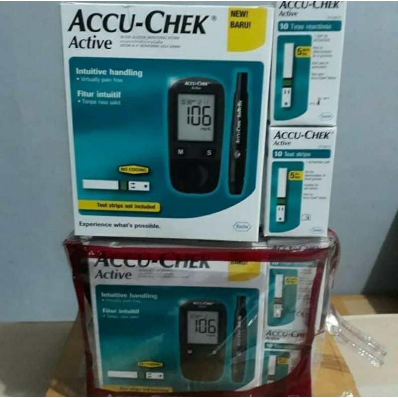 Glucometer Accu Check Active Lengkap Dengan Strip