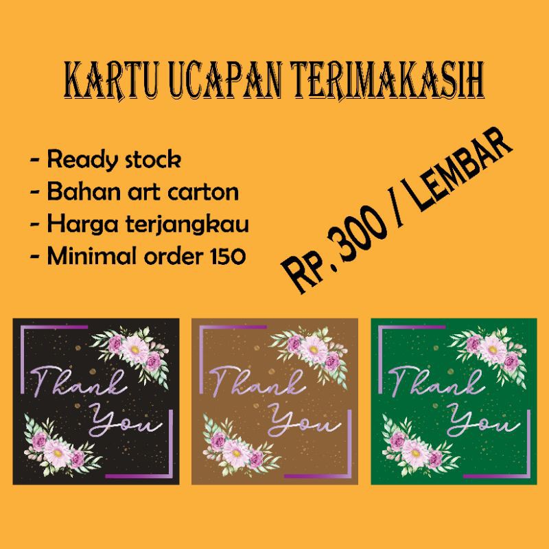 

Kartu ucapan terimakasih / Thank You Card / Souvernir