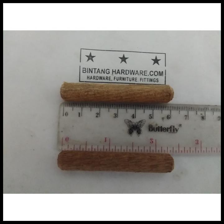 Dowel Kayu Bulat Ulir 10X60Mm Pin Stik Paku Pasak Kayu Kursi /Pc Murah