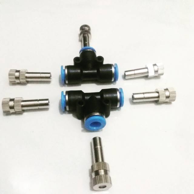 Mist nozzle 0.1mm slip lock tee 6mm sprayer kabut
