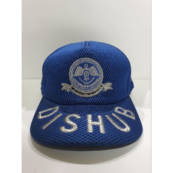 Topi jaring Dishub Besar Biru | Topi jala Logo  | Topi jaring pria | topi pria dewasa