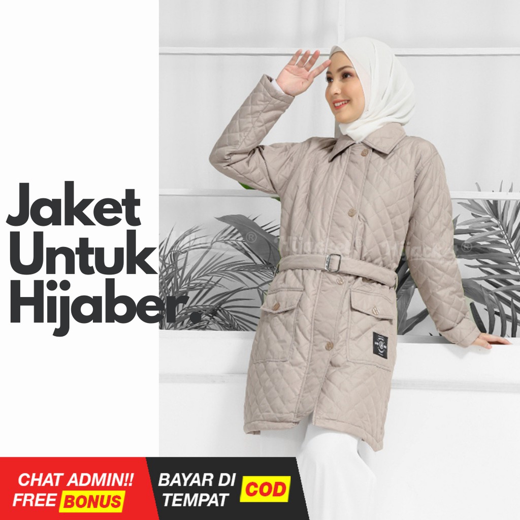 HIJACKET AGNEZIA | HIJAKET JAKET HIJAB PANJANG WANITA MUSLIMAH SYAR'I