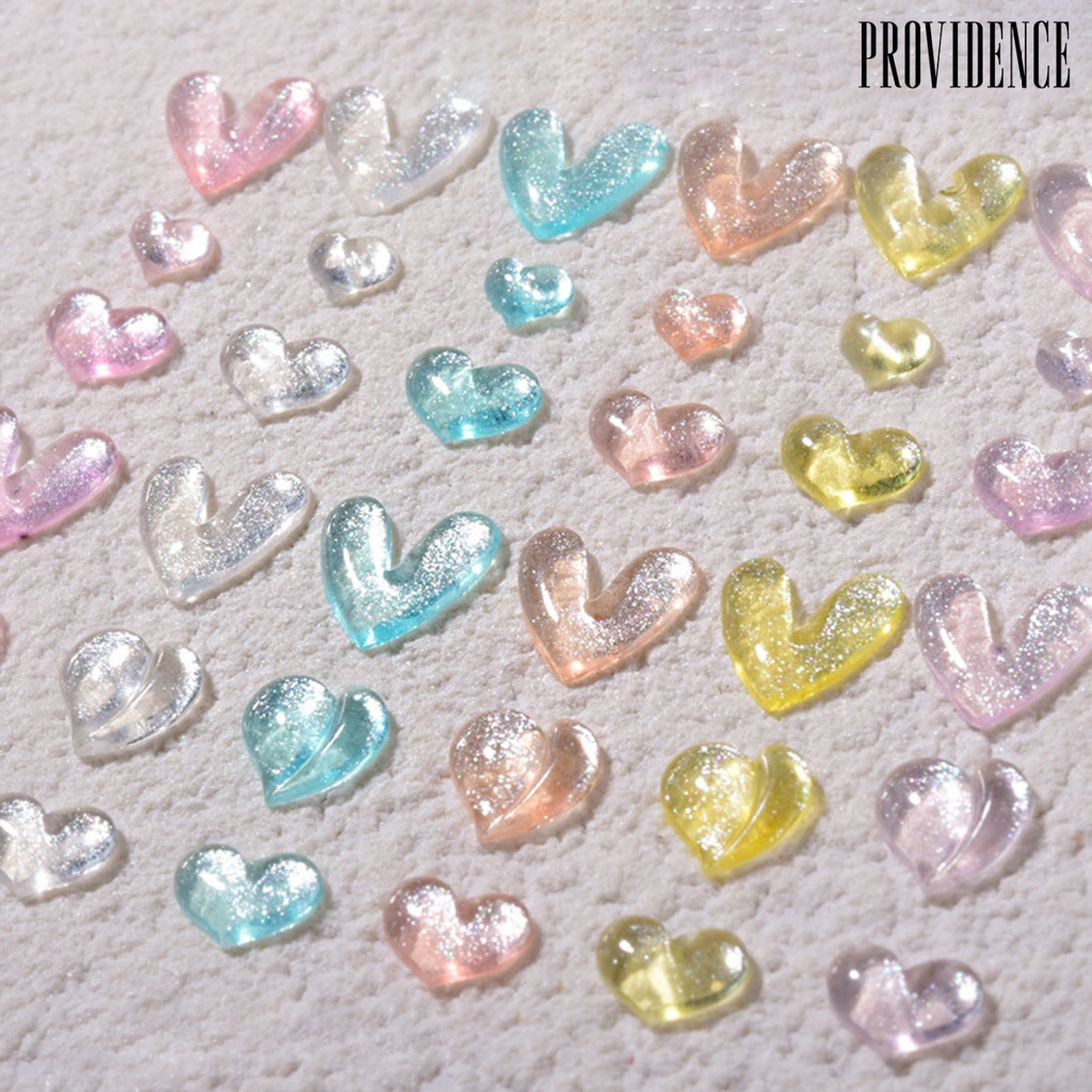 Providence 30pcs / Set Ornamen Berlian Imitasi Bentuk Hati Untuk Dekorasi Nail Art